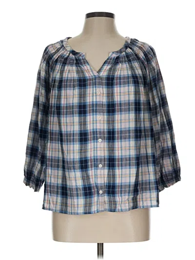 Pre-owned Gap 3/4 Sleeve Blouse In Blue