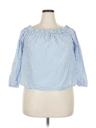 Pre-owned Gap 3/4 Sleeve Blouse In Blue