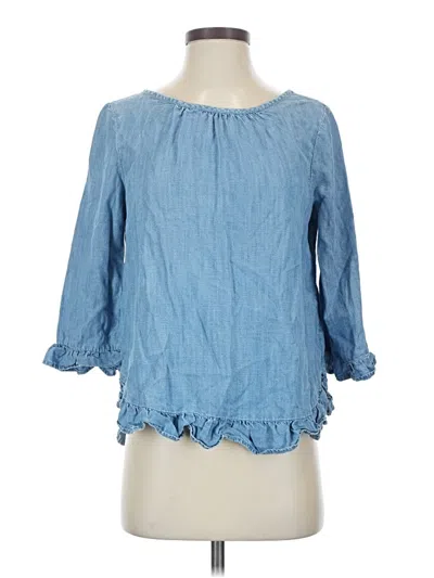 Pre-owned Gap 3/4 Sleeve Blouse In Blue