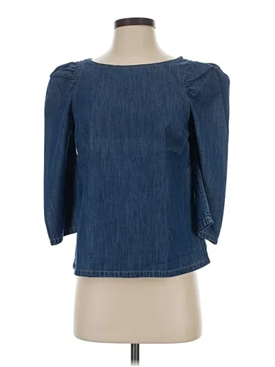Pre-owned Gap 3/4 Sleeve Blouse In Blue