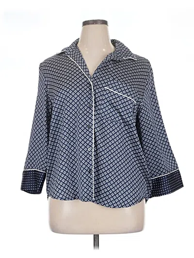 Pre-owned Gap 3/4 Sleeve Blouse In Blue