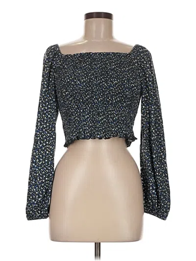 Pre-owned Gap 3/4 Sleeve Blouse In Blue