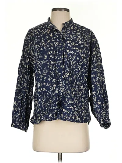 Pre-owned Gap 3/4 Sleeve Blouse In Blue