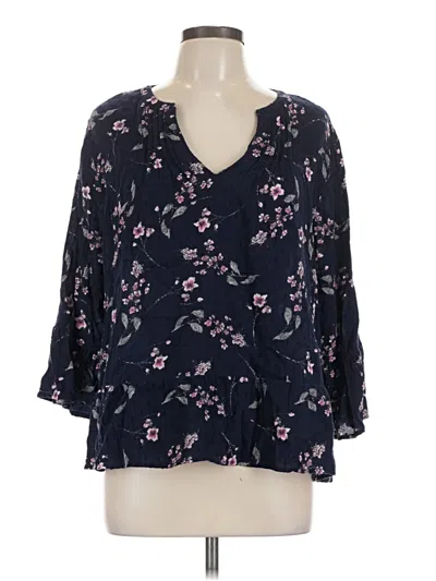 Pre-owned Gap 3/4 Sleeve Blouse In Blue