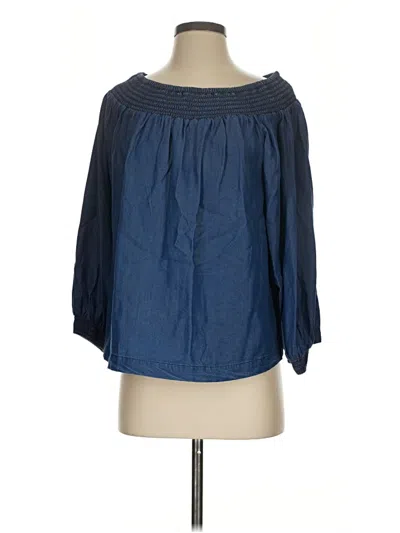Pre-owned Gap 3/4 Sleeve Blouse In Blue