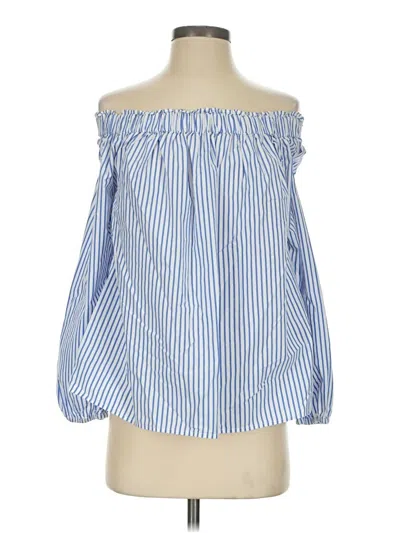 Pre-owned Gap 3/4 Sleeve Blouse In Blue