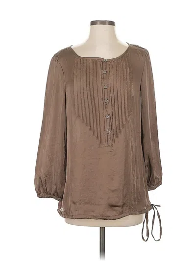 Pre-owned Gap 3/4 Sleeve Blouse In Brown