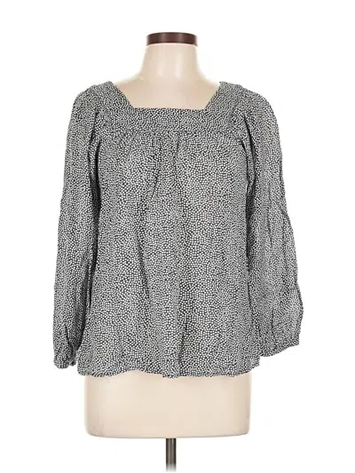Pre-owned Gap 3/4 Sleeve Blouse In Gray