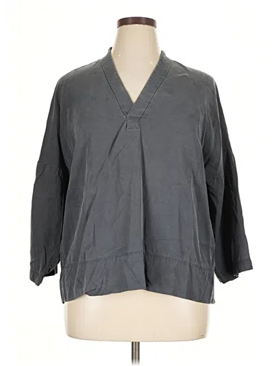 Pre-owned Gap 3/4 Sleeve Blouse In Gray