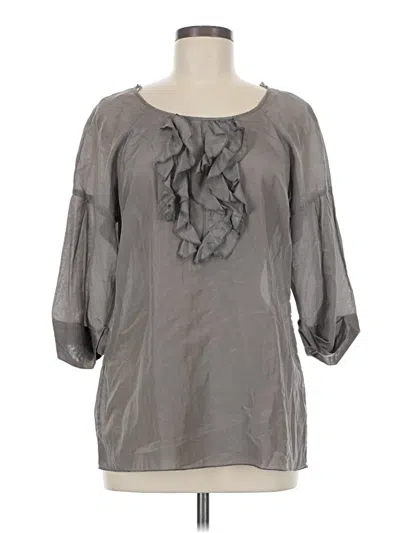 Pre-owned Gap 3/4 Sleeve Blouse In Gray