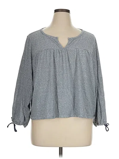 Pre-owned Gap 3/4 Sleeve Blouse In Gray