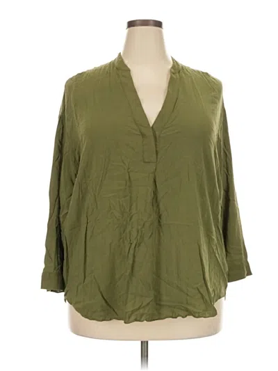 Pre-owned Gap 3/4 Sleeve Blouse In Green