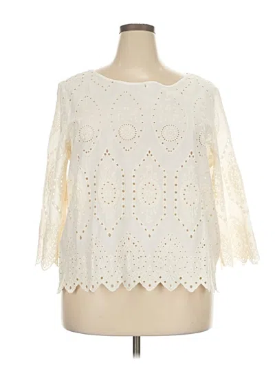 Pre-owned Gap 3/4 Sleeve Blouse In Ivory