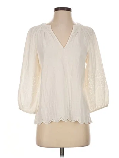 Pre-owned Gap 3/4 Sleeve Blouse In Ivory