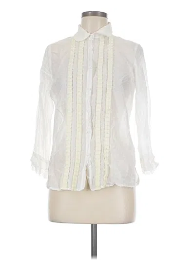 Pre-owned Gap 3/4 Sleeve Blouse In Ivory
