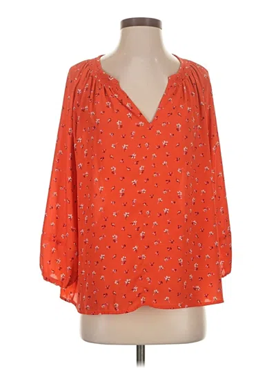 Pre-owned Gap 3/4 Sleeve Blouse In Orange