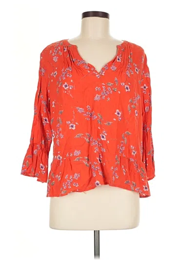 Pre-owned Gap 3/4 Sleeve Blouse In Orange
