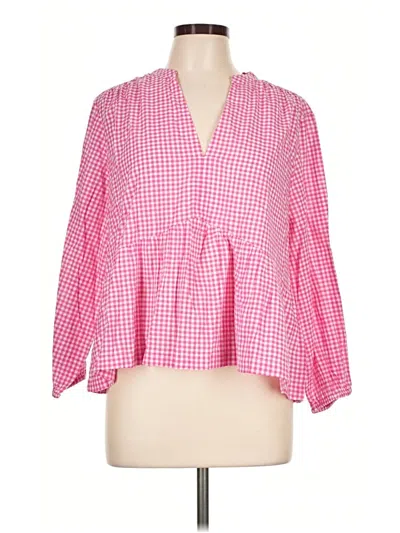 Pre-owned Gap 3/4 Sleeve Blouse In Pink