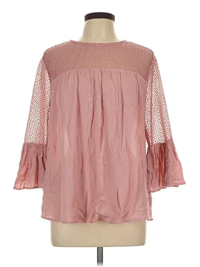 Pre-owned Gap 3/4 Sleeve Blouse In Pink
