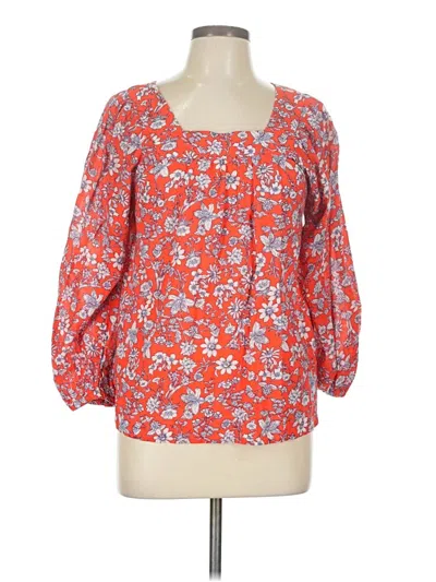 Pre-owned Gap 3/4 Sleeve Blouse In Red