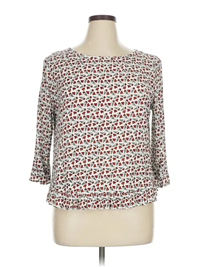 Pre-owned Gap 3/4 Sleeve Blouse In Red