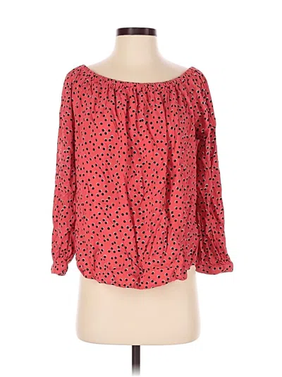 Pre-owned Gap 3/4 Sleeve Blouse In Red