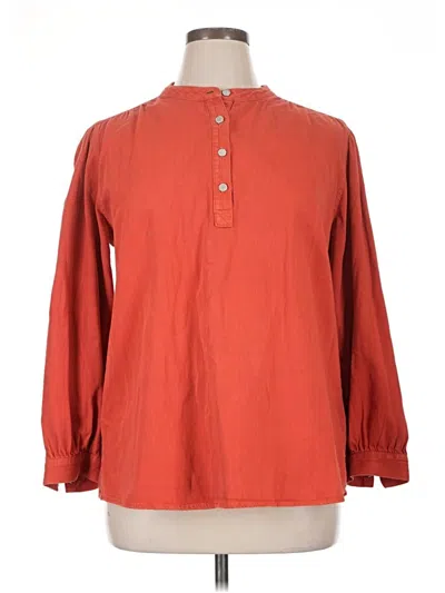 Pre-owned Gap 3/4 Sleeve Blouse In Red