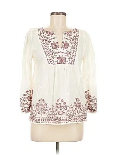 Pre-owned Gap 3/4 Sleeve Blouse In White
