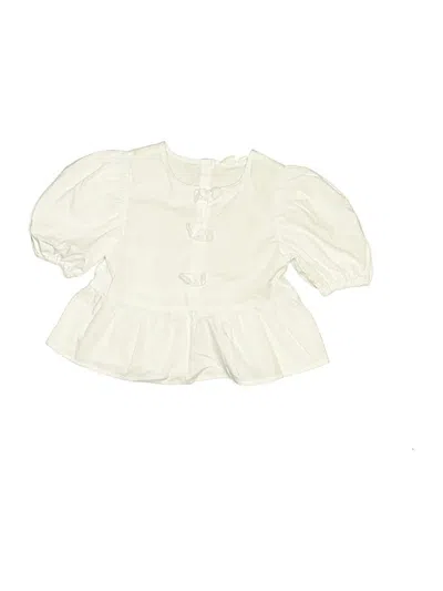 Pre-owned Gap Kids' 3/4 Sleeve Blouse In White