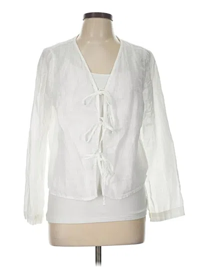 Pre-owned Gap 3/4 Sleeve Blouse In White
