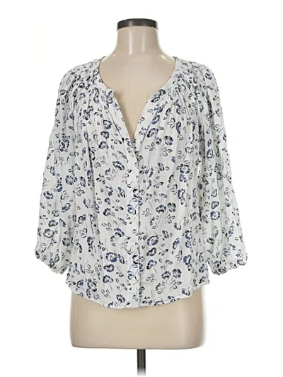 Pre-owned Gap 3/4 Sleeve Blouse In White