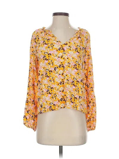 Pre-owned Gap 3/4 Sleeve Blouse In Yellow