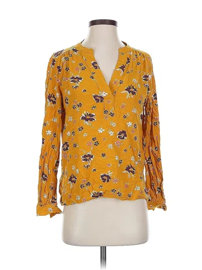 Pre-owned Gap 3/4 Sleeve Blouse In Yellow