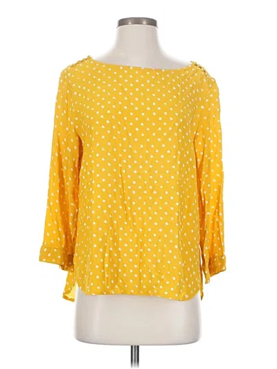 Pre-owned Gap 3/4 Sleeve Blouse In Yellow