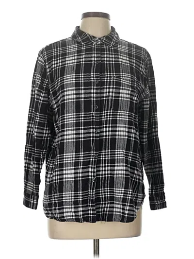 Pre-owned Gap 3/4 Sleeve Button Down Shirt In Black
