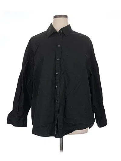 Pre-owned Gap 3/4 Sleeve Button Down Shirt In Black