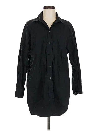 Pre-owned Gap 3/4 Sleeve Button Down Shirt In Black