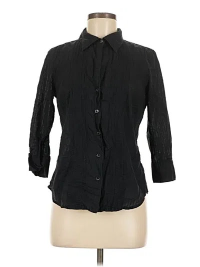 Pre-owned Gap 3/4 Sleeve Button Down Shirt In Black
