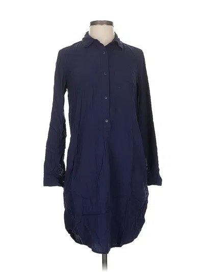 Pre-owned Gap 3/4 Sleeve Button Down Shirt In Blue