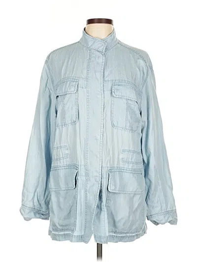 Pre-owned Gap 3/4 Sleeve Button Down Shirt In Blue