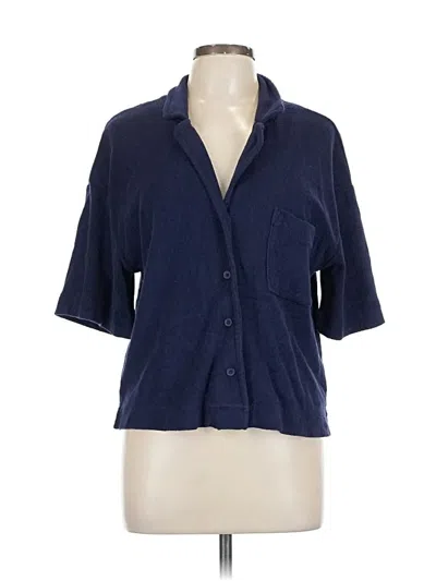 Pre-owned Gap 3/4 Sleeve Button Down Shirt In Blue