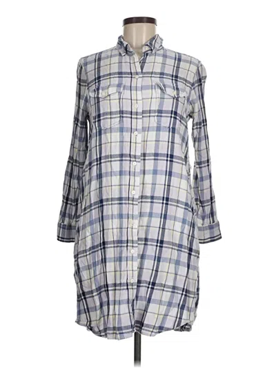 Pre-owned Gap 3/4 Sleeve Button Down Shirt In Blue