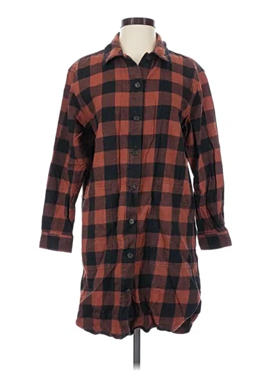 Pre-owned Gap 3/4 Sleeve Button Down Shirt In Brown