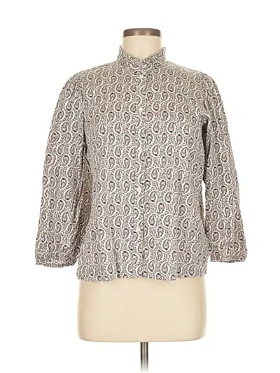 Pre-owned Gap 3/4 Sleeve Button Down Shirt In Gray