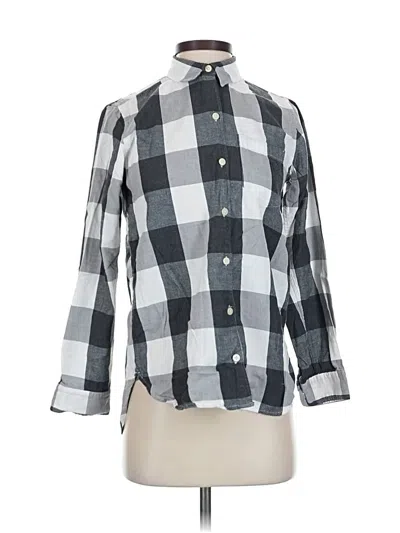 Pre-owned Gap 3/4 Sleeve Button Down Shirt In Gray
