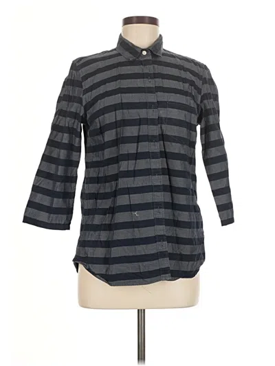 Pre-owned Gap 3/4 Sleeve Button Down Shirt In Gray