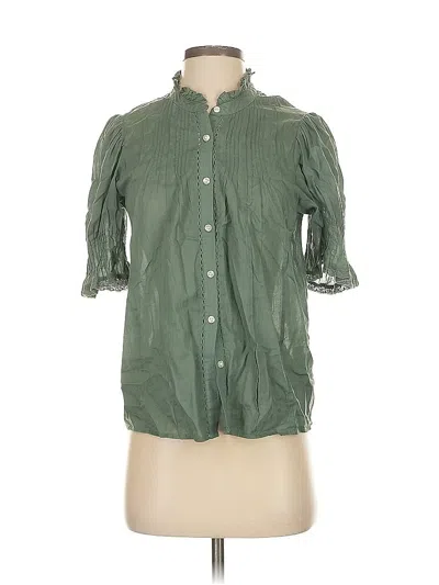 Pre-owned Gap 3/4 Sleeve Button Down Shirt In Green