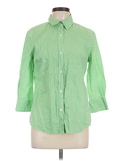 Pre-owned Gap 3/4 Sleeve Button Down Shirt In Green