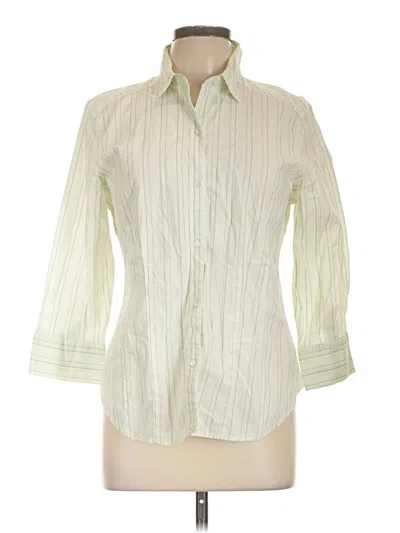 Pre-owned Gap 3/4 Sleeve Button Down Shirt In Ivory