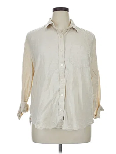 Pre-owned Gap 3/4 Sleeve Button Down Shirt In Ivory